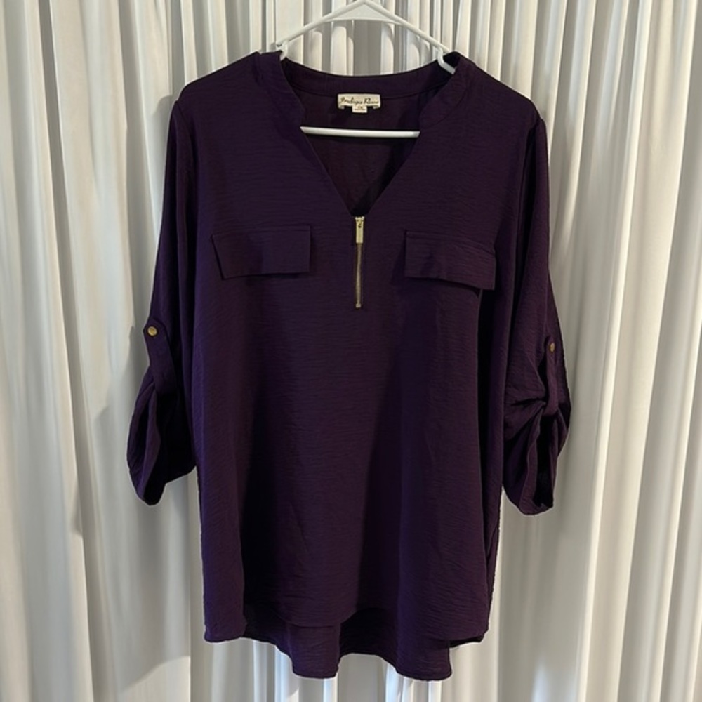 Indigo Rose Purple Tunic Blouse Plus Size